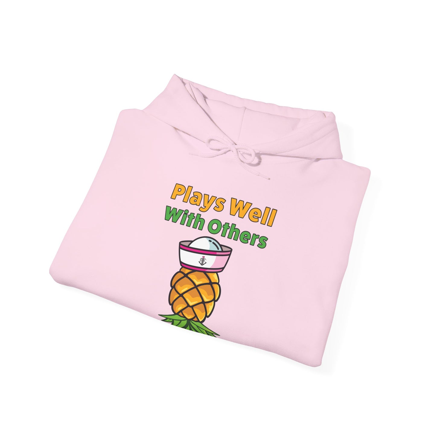 Upside Down Pineapple–Plays Well With Others–Unisex Heavy Blend™ Hooded Sweatshirt