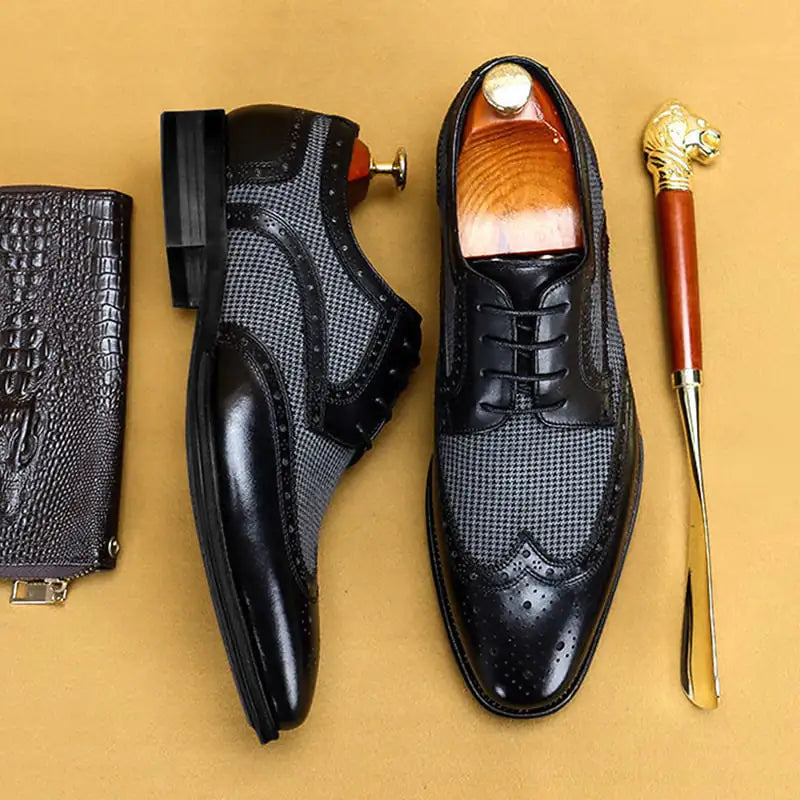 Brock Retro Fashion Denim and Leather Men's Shoes