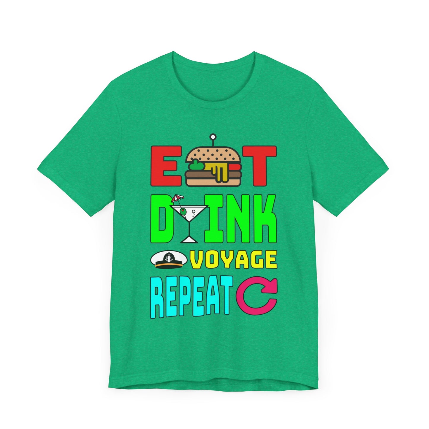 Eat Drink Voyage Repeat, Cocktail–Unisex Jersey Short Sleeve Tee–EXPRESS DELIVERY*