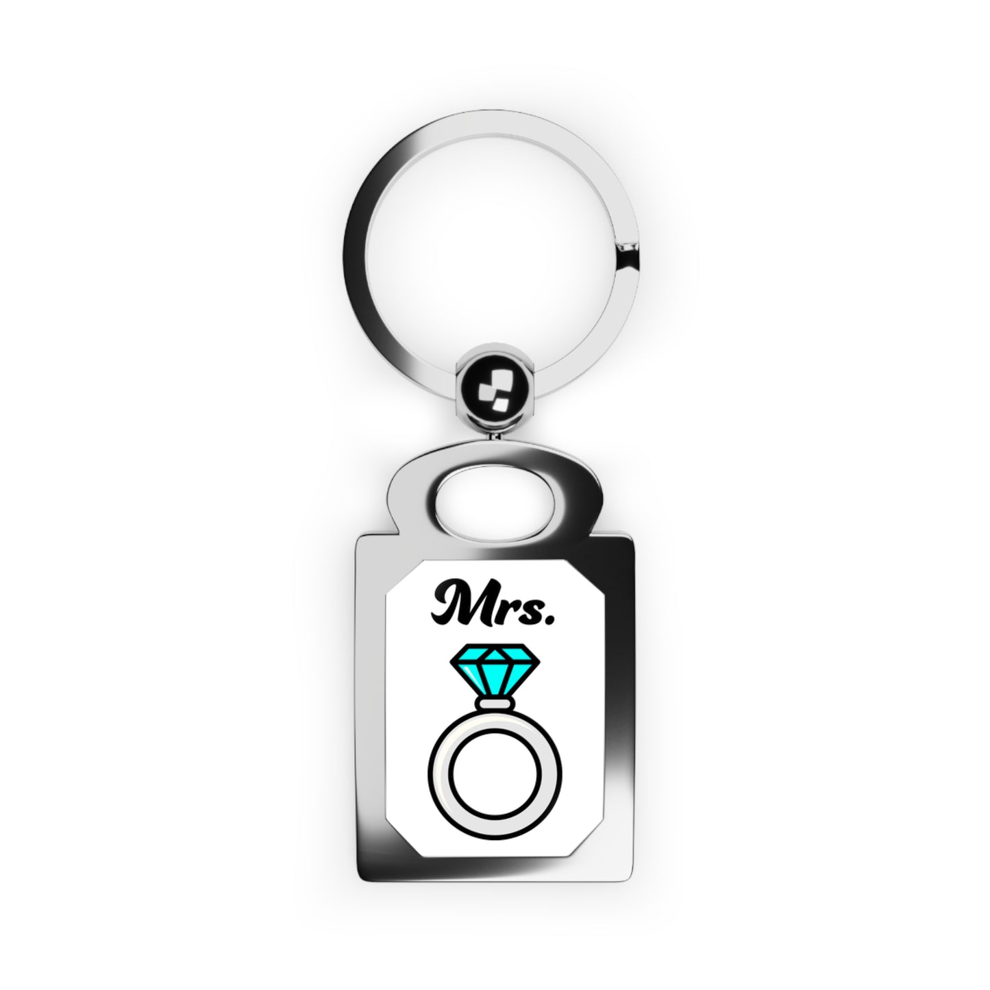 Mrs. Wedding Ring-Rectangle Photo Keyring