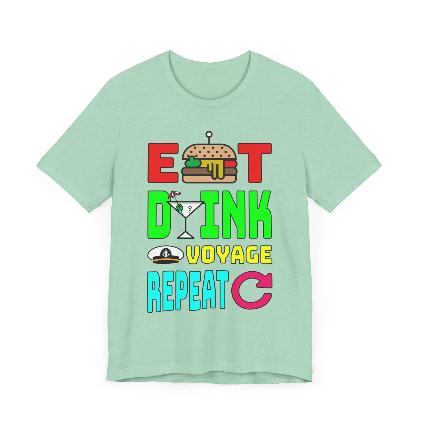 Eat Drink Voyage Repeat, Cocktail–Unisex Jersey Short Sleeve Tee–EXPRESS DELIVERY*