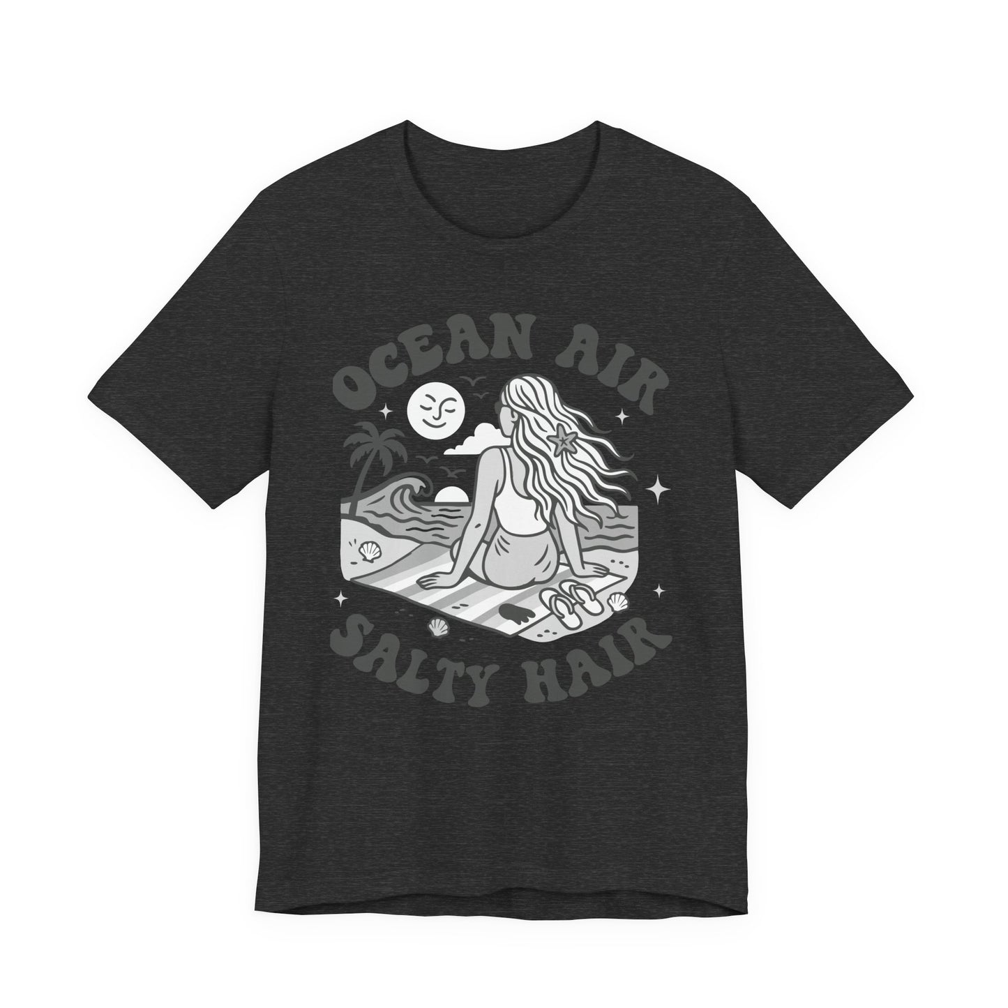 Ocean Air Salty Hair White–Unisex Jersey Short Sleeve Tee–EXPRESS DELIVERY*