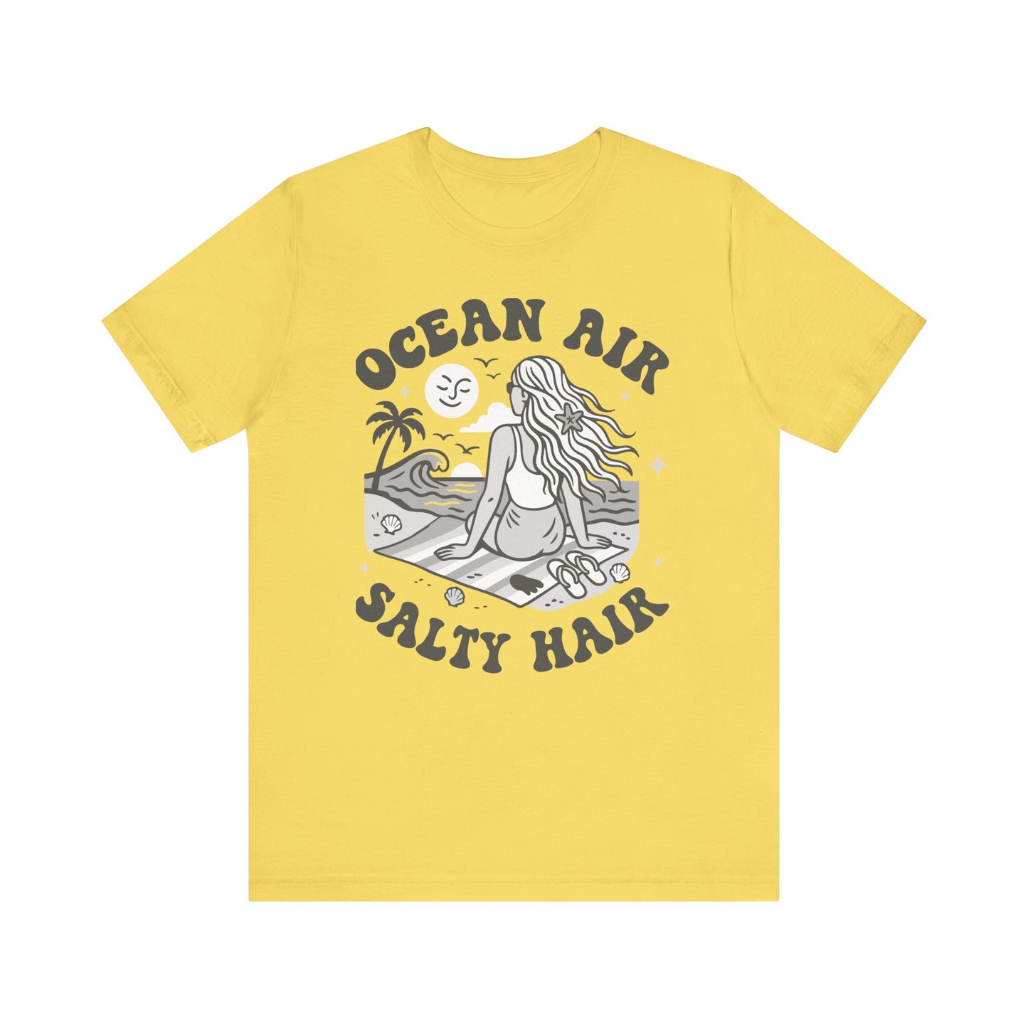 Ocean Air Salty Hair White–Unisex Jersey Short Sleeve Tee–EXPRESS DELIVERY*