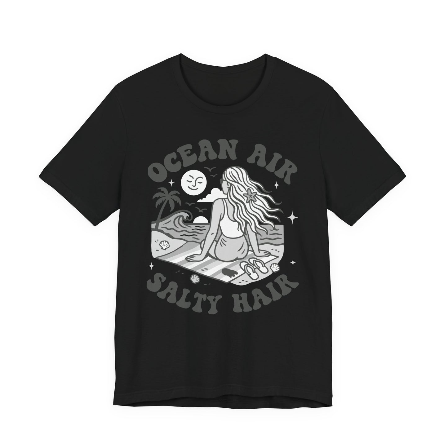 Ocean Air Salty Hair White–Unisex Jersey Short Sleeve Tee–EXPRESS DELIVERY*