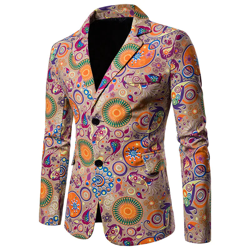 Men's African Print Suit for Nightclub Wear