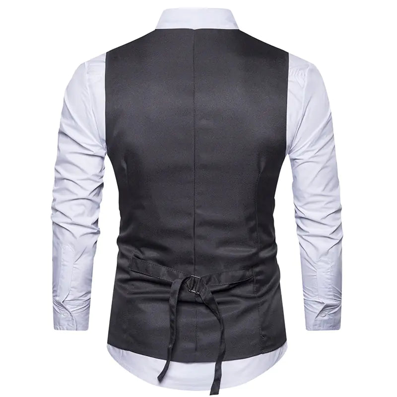 Men's Suit Vest with Layered Look Design