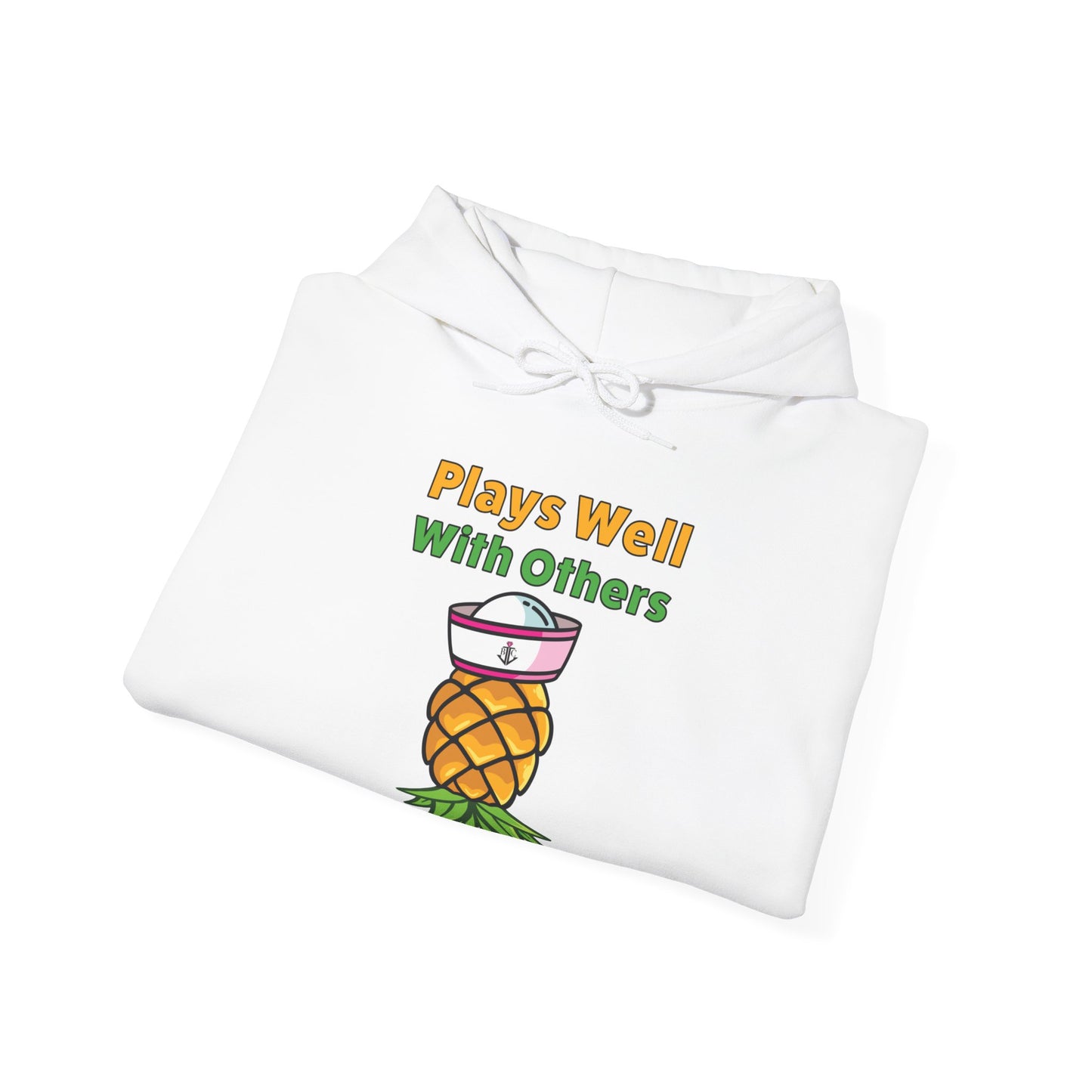 Upside Down Pineapple–Plays Well With Others–Unisex Heavy Blend™ Hooded Sweatshirt