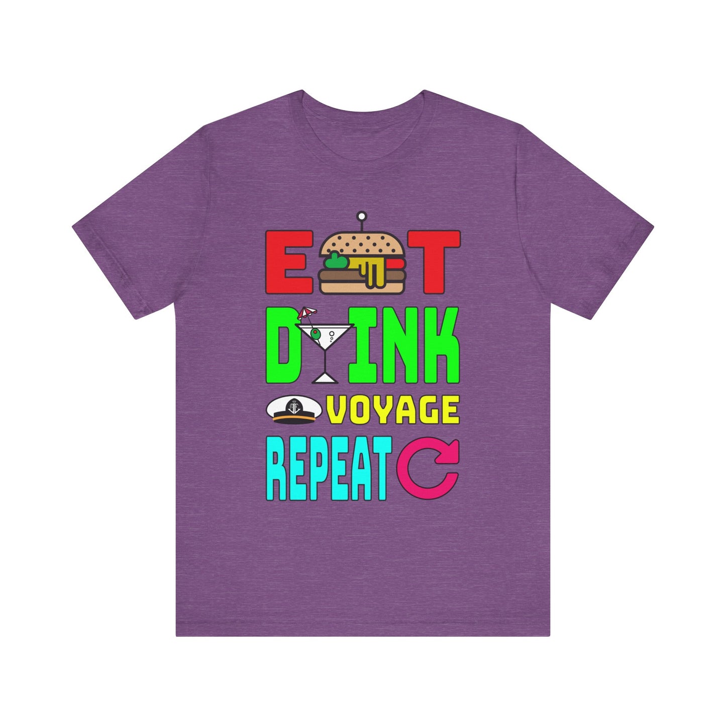 Eat Drink Voyage Repeat, Cocktail–Unisex Jersey Short Sleeve Tee–EXPRESS DELIVERY*