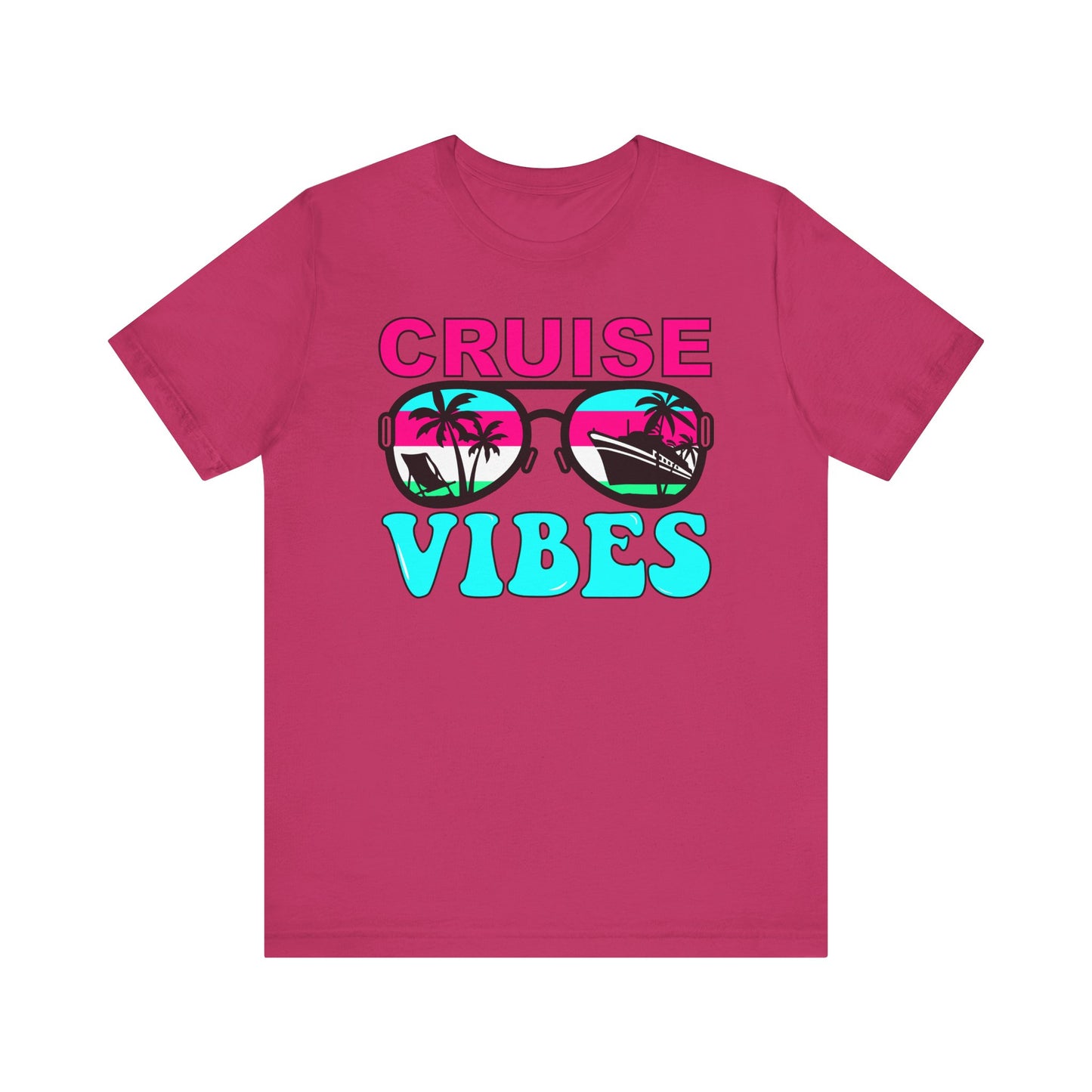 Cruise Vibes–Pink & Blue–Unisex Jersey Short Sleeve Tee–EXPRESS DELIVERY*