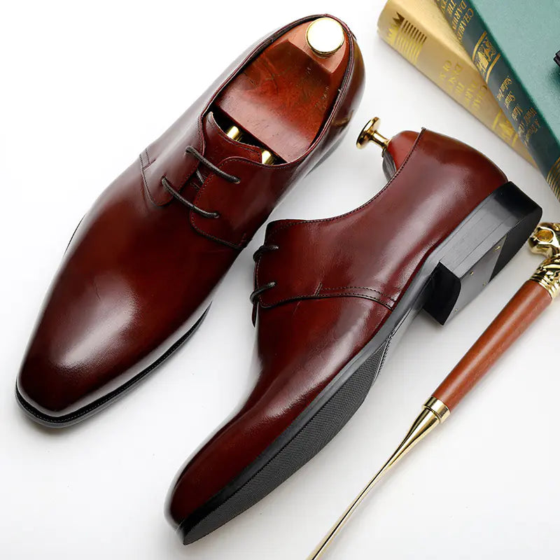 Handmade Retro Polished Color British Men's Shoes