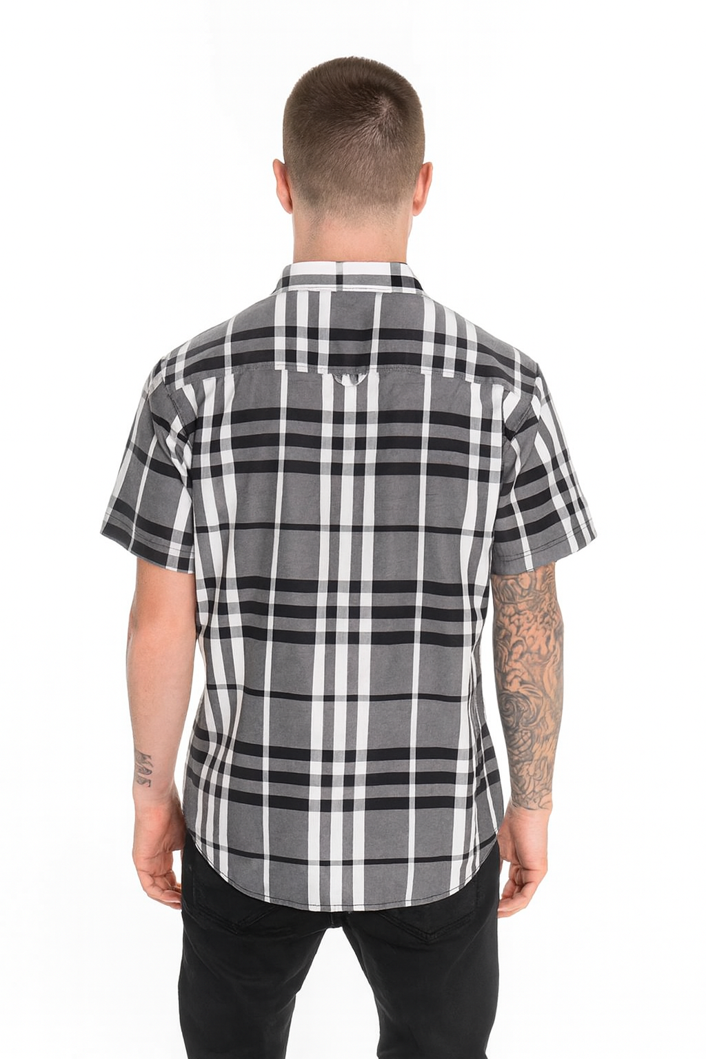Weiv Men's Casual Short Sleeve Checker Shirts