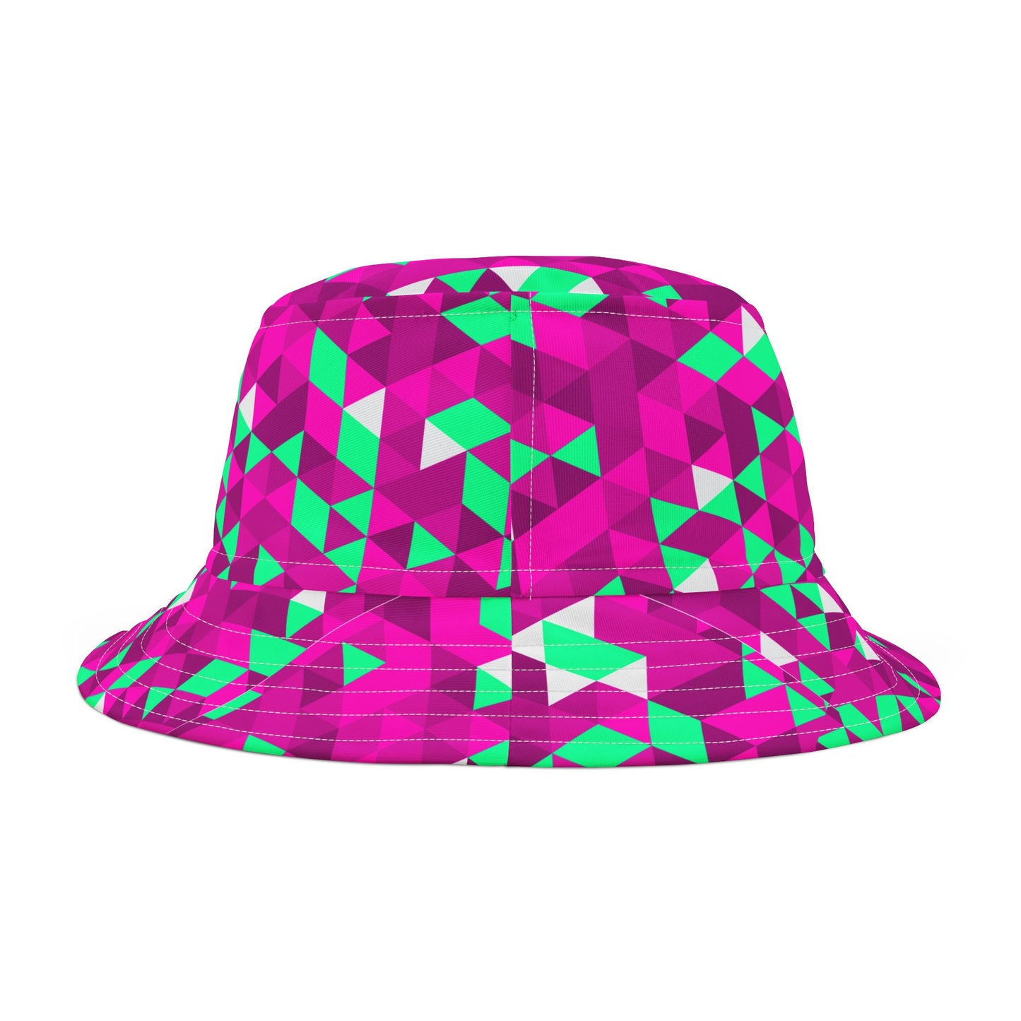 Pink & Teal Triangles–Bucket Hat (AOP)