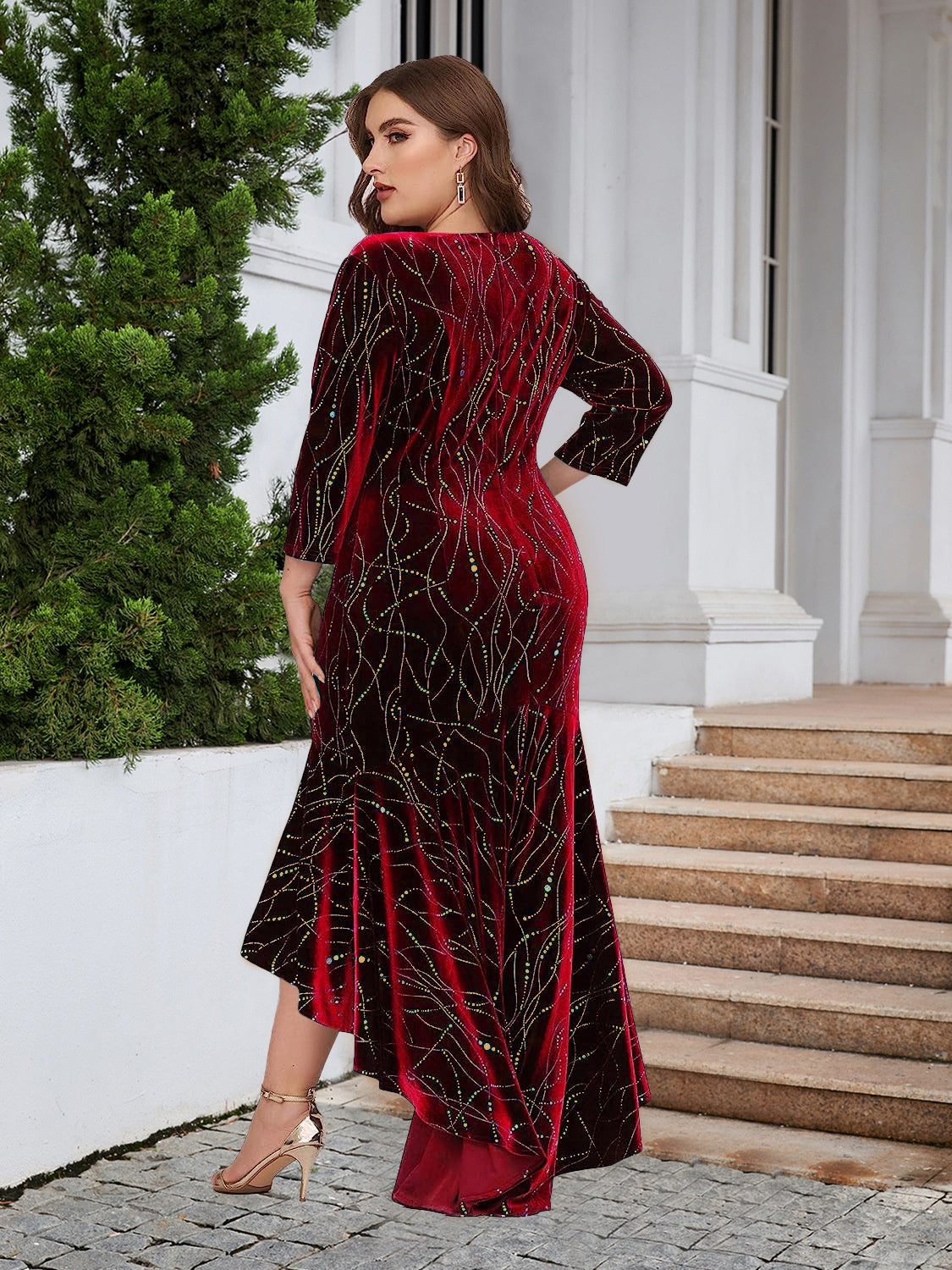 Sample Plus Size Ruffle Hem High-Low Dress Sample Plus Size Ruffle Hem High-Low Dress