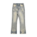 Men's Distressed Straight-Leg Denim Pants