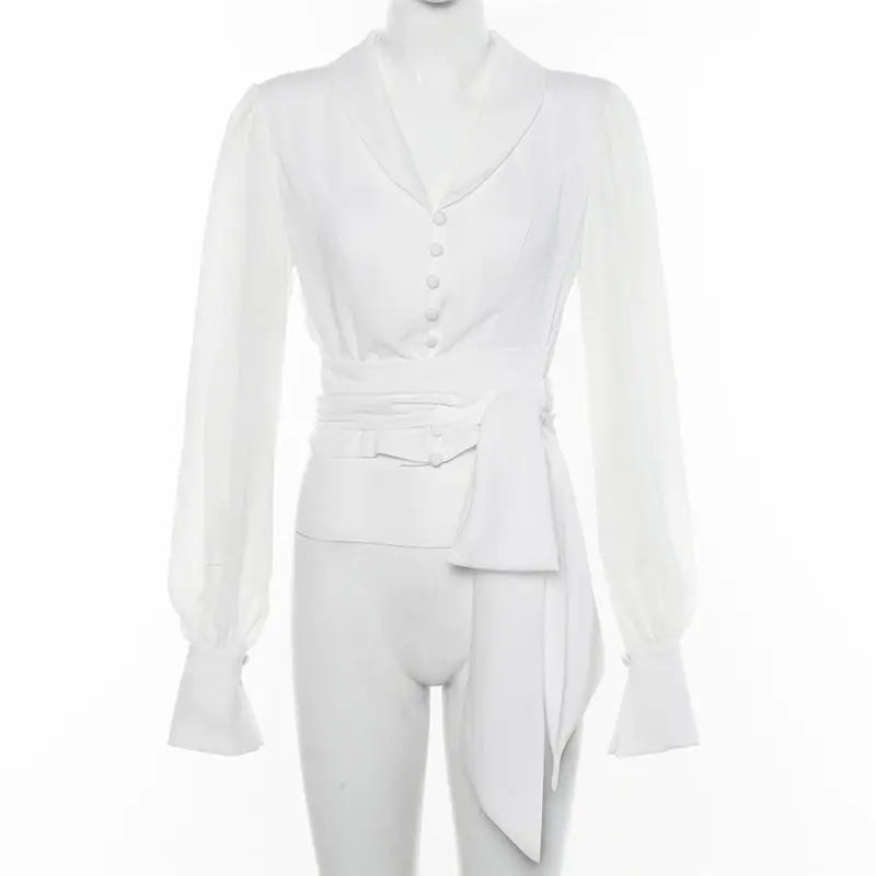 Women's Lantern Sleeve Blouse, T-Shirt, Formal Style