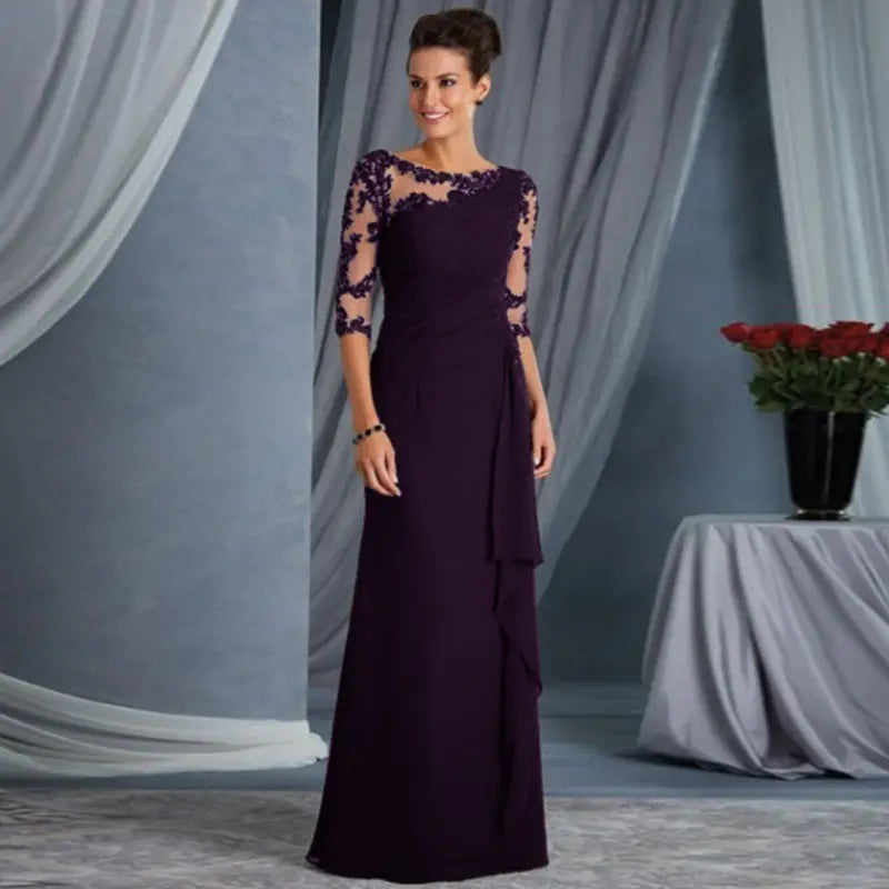 Lace Sheer Dress, Elegant Lace Gown