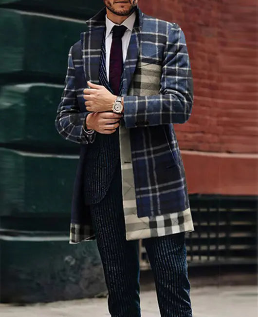 Men's Large Suit Collar Pocket Coat