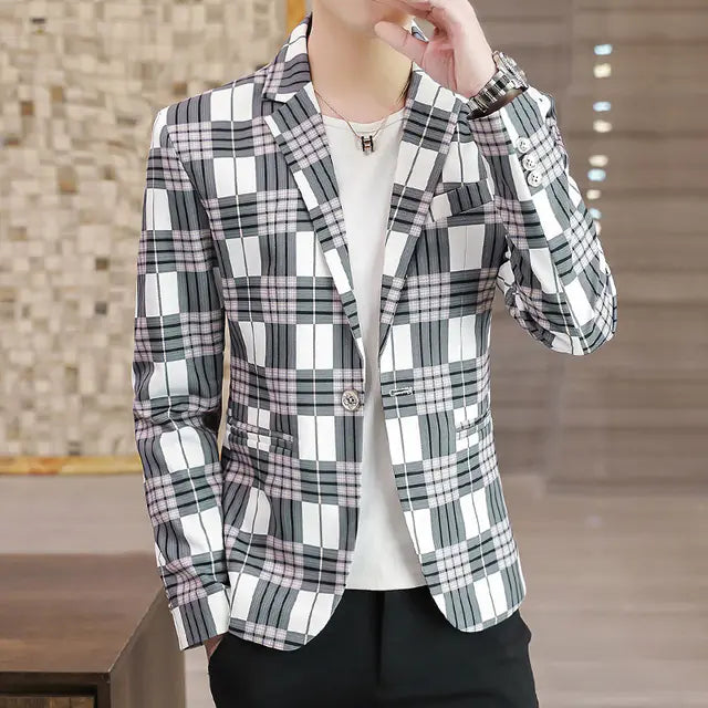 Trendy Slim-Fit Men's Casual Suit Jacket
