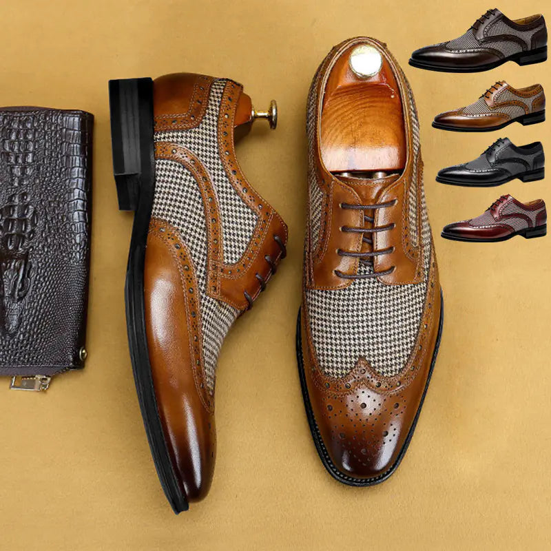 Brock Retro Fashion Denim and Leather Men's Shoes
