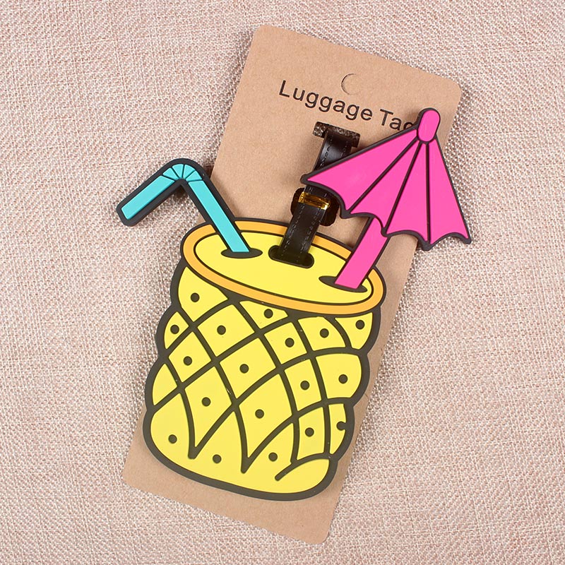 Pineapple Travel Accessories Creative Luggage Tag Silica Gel Suitcase