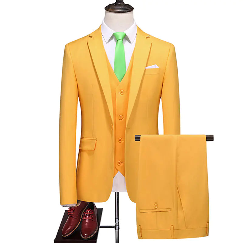 Caramel Color Men's Suit Set for Students and Weddings