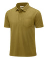 MAGCOMSEN Polo Shirts for Men with Pocket Casual Collared Shirt Short Sleeve Golf Shirts Cotton Pique Work Shirts Brown2XL