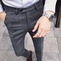 Men's British Style Dress Pants - Slim Fit Casual Trousers