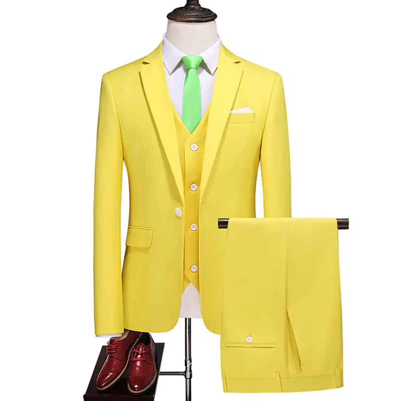 Caramel Color Men's Suit Set for Students and Weddings