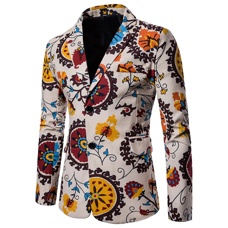 Men's African Print Suit for Nightclub Wear