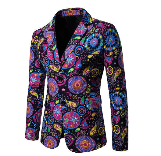 Men's African Print Suit for Nightclub Wear