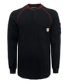 BOCOMAL FR Shirts for Men Flame Resistant Shirts NFPA2112/CAT2 7.1oz Black Mens Long Sleeve Fire Retardant Henley Shirts