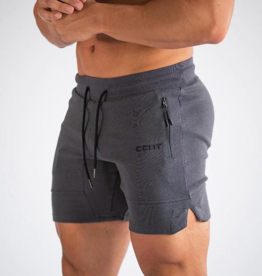 Men's Embroidered Zipper Shorts