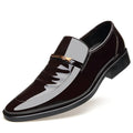 Bright Leather Men's Shoes with Invisible Height Increase