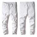 Slim Straight Zipper Pleated Men's Pants (European/American)