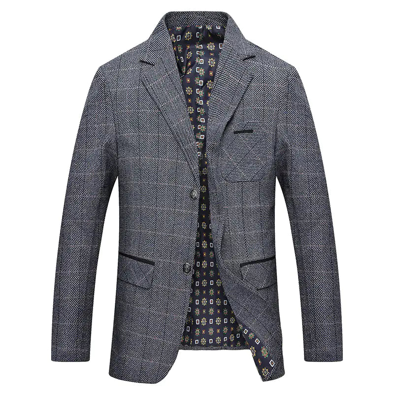 Men's Checked Blazer and Casual Suit Jacket