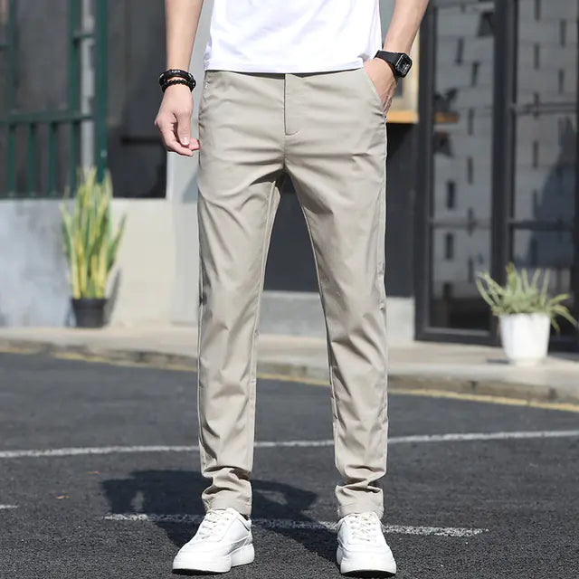 Men's Summer Slim Fit Casual Suit Pants