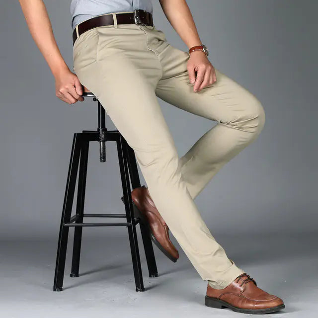 Men's High-Quality Cotton Business Suit Pants