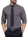 COOFANDY Mens Long Sleeve Button Down Shirts Wrinkle Free Untucked Shirts for Men Casual Dress Shirts Beach Wedding Shirts Deep Grey