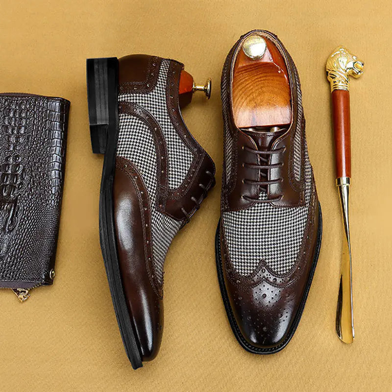 Brock Retro Fashion Denim and Leather Men's Shoes