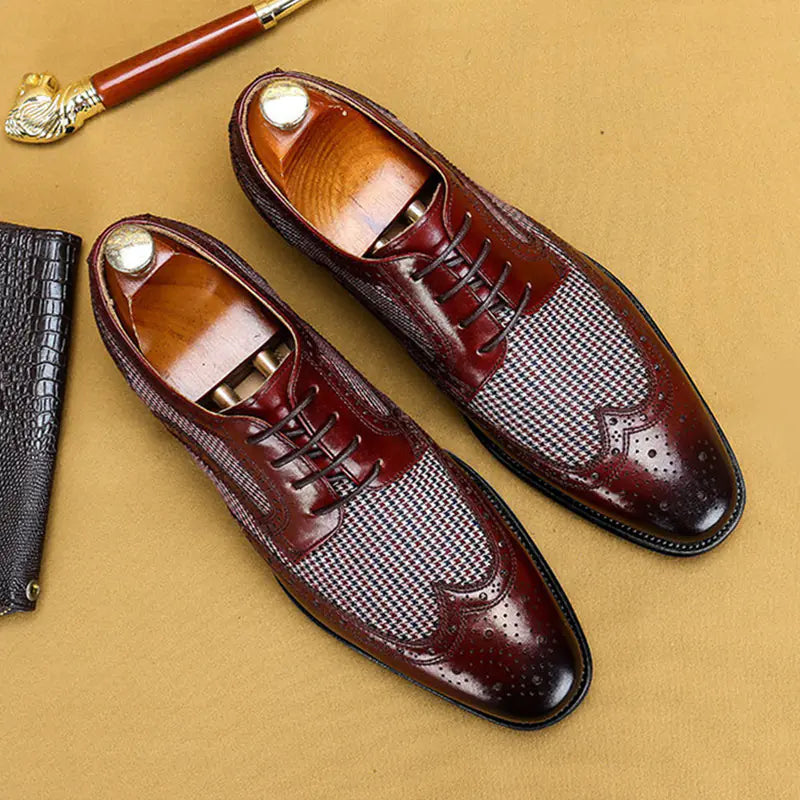 Brock Retro Fashion Denim and Leather Men's Shoes
