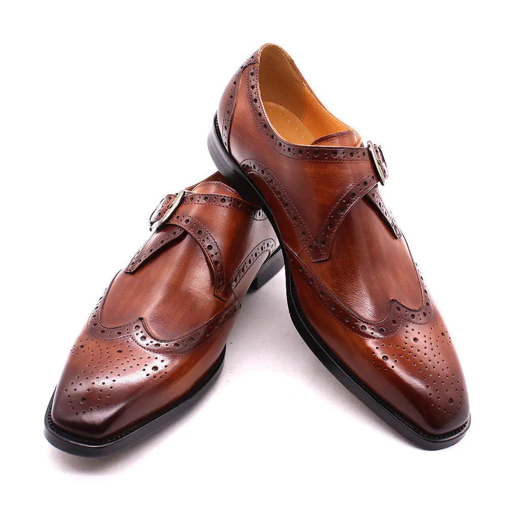 Summer Business Leather Carved Cowhide Men's Shoes