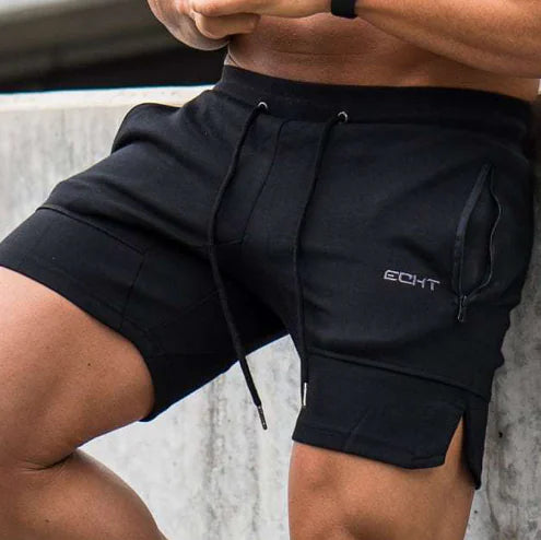 Men's Embroidered Zipper Shorts