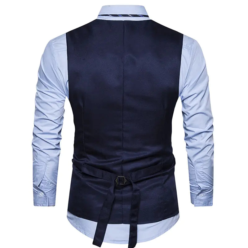 Men's Suit Vest with Layered Look Design