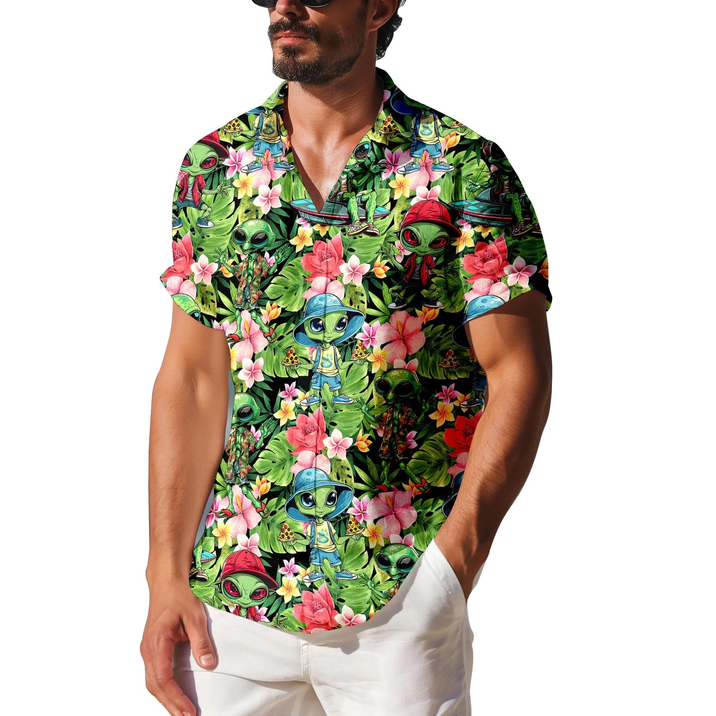 Mens Hawaiian Shirts Short Sleeve Funny Shirts Beach Shirts for MenButton Down Hawaiian Shirt for Men