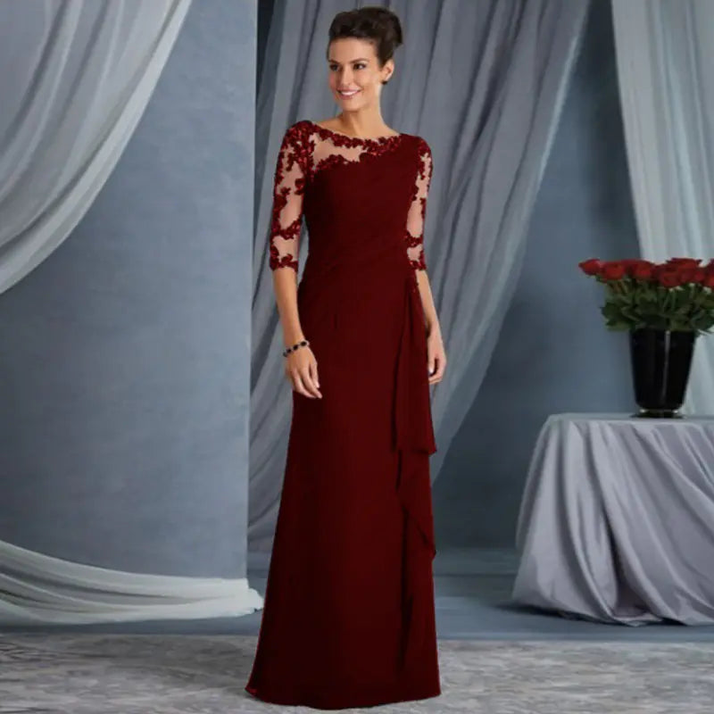 Lace Sheer Dress, Elegant Lace Gown
