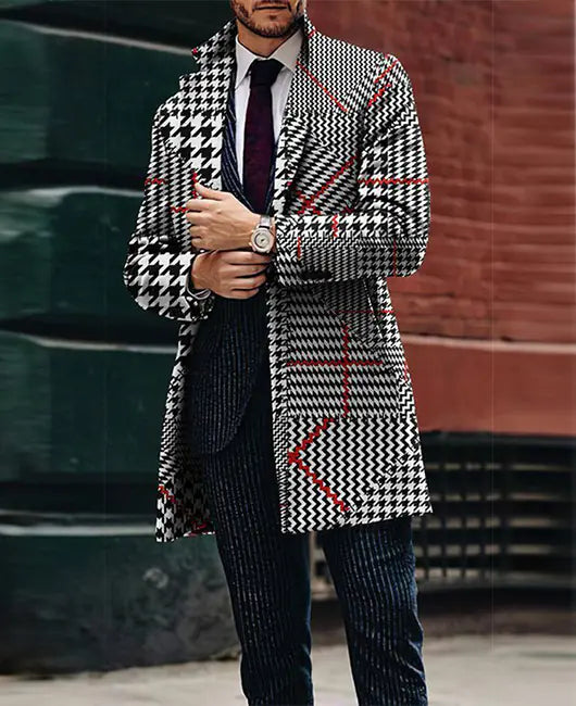 Men's Large Suit Collar Pocket Coat