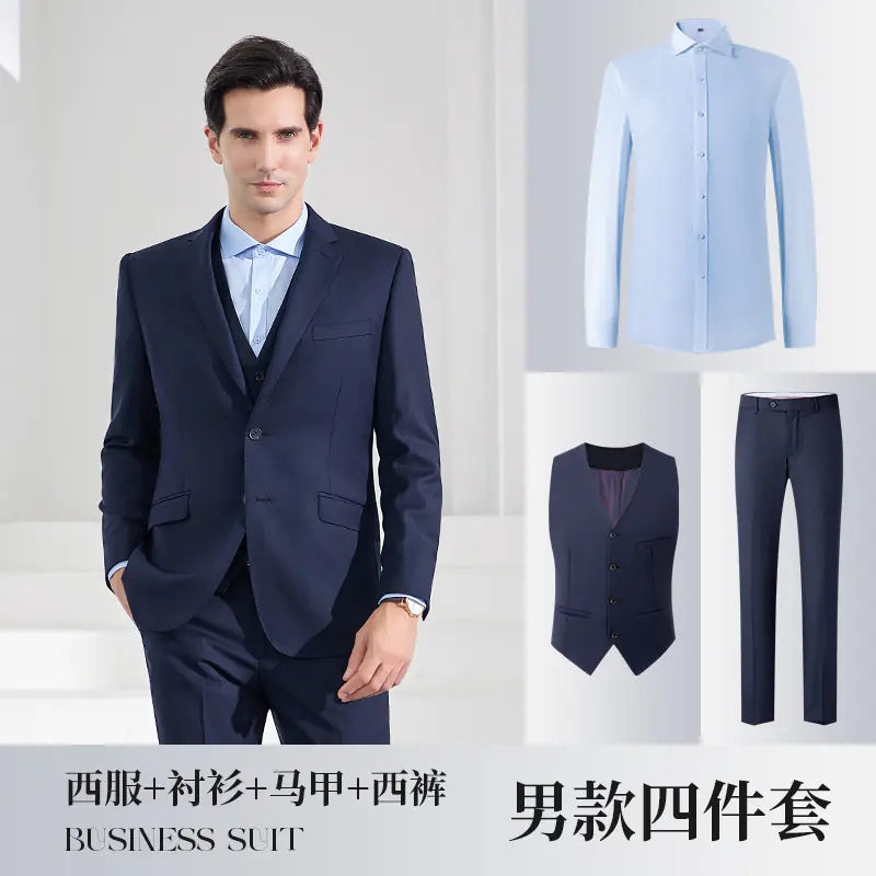 High-End Men's Suit with Bow Tie for Weddings and Events