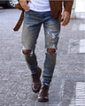 Men's Knee Ripped Jeans Pants