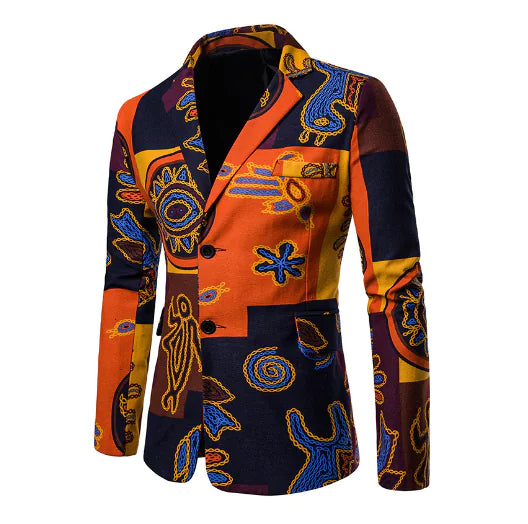 Men's African Print Suit for Nightclub Wear
