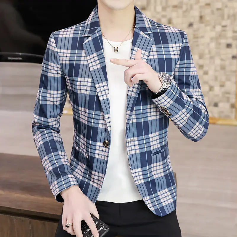 Trendy Slim-Fit Men's Casual Suit Jacket